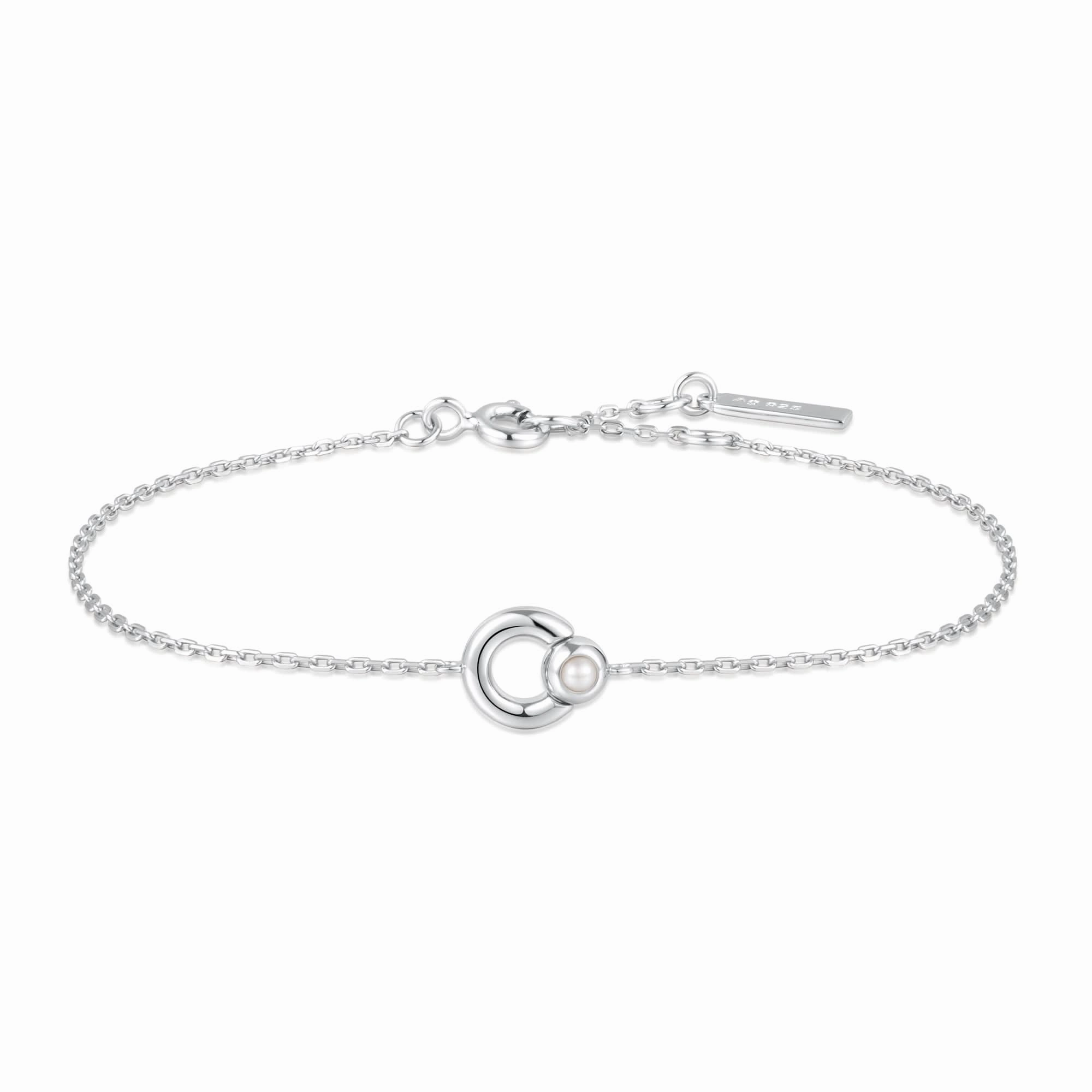 Ania Haie Silver Hoop Freshwater Pearl Bracelet B058-03H