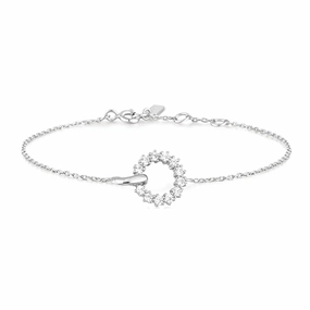 Ania Haie Silver Interlinked Circles Pav Bracelet B056-01H