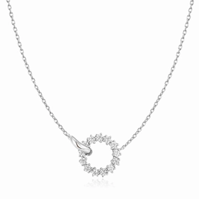 Ania Haie Silver Interlinked Circles Pav Necklace N056-01H