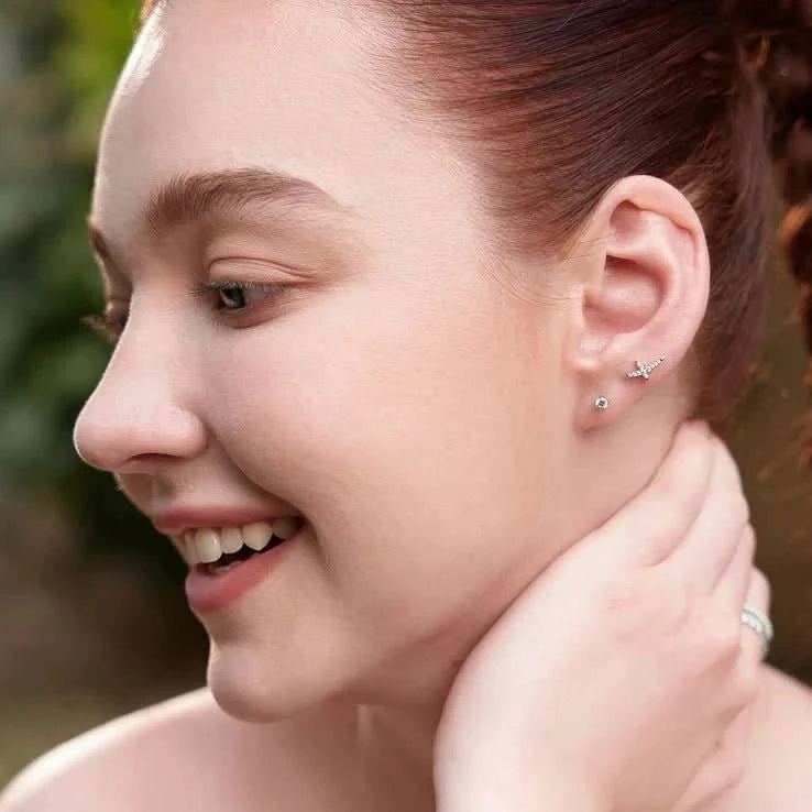 Ania Haie Silver Kiss Pav Studs E057-02H