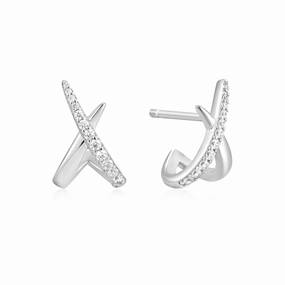 Ania Haie Silver Kiss Polished Pav Studs E057-03H