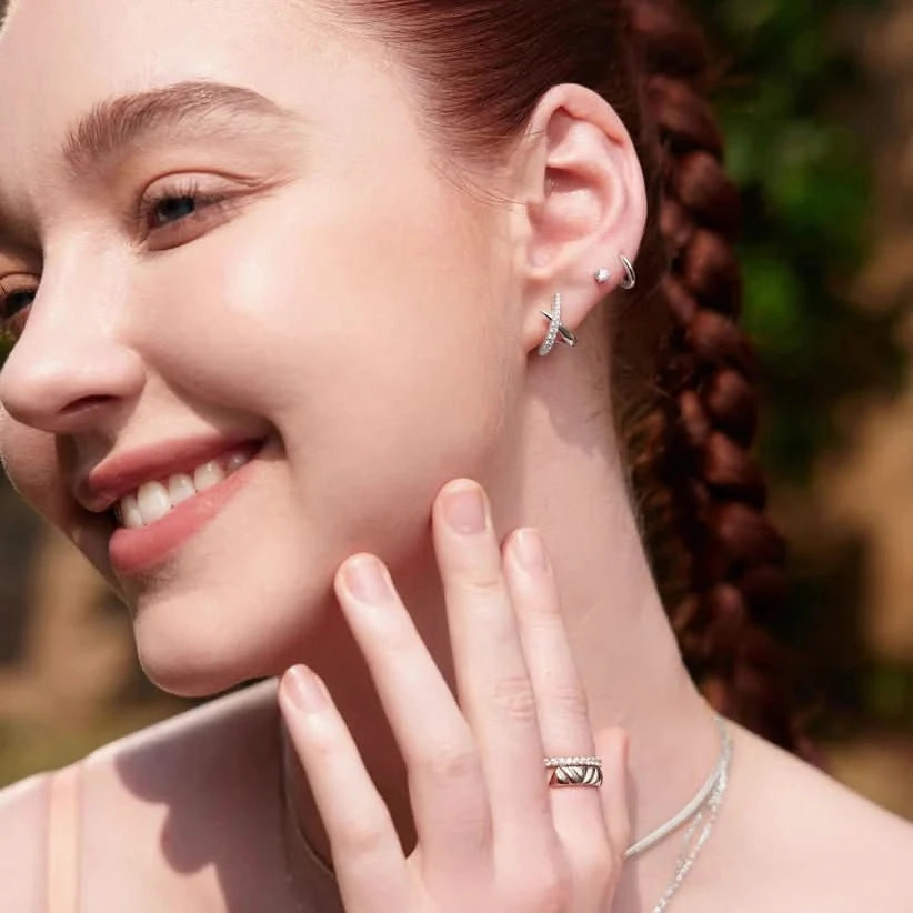 Ania Haie Silver Kiss Polished Pav Studs E057-03H