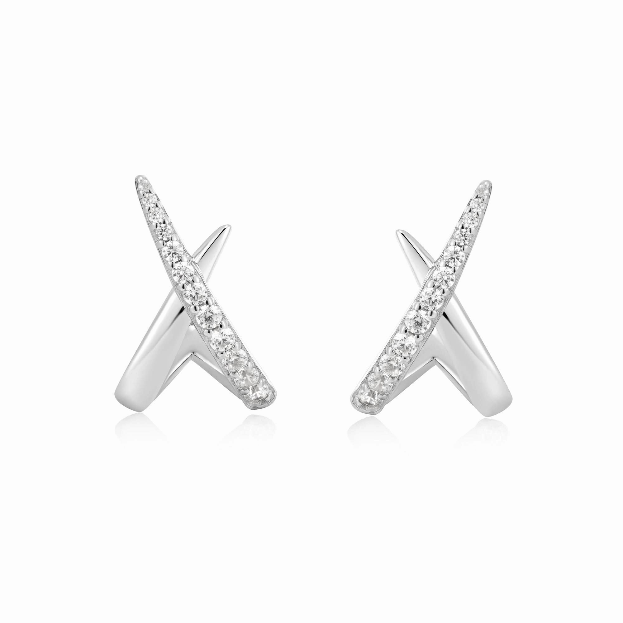 Ania Haie Silver Kiss Polished Pav Studs E057-03H
