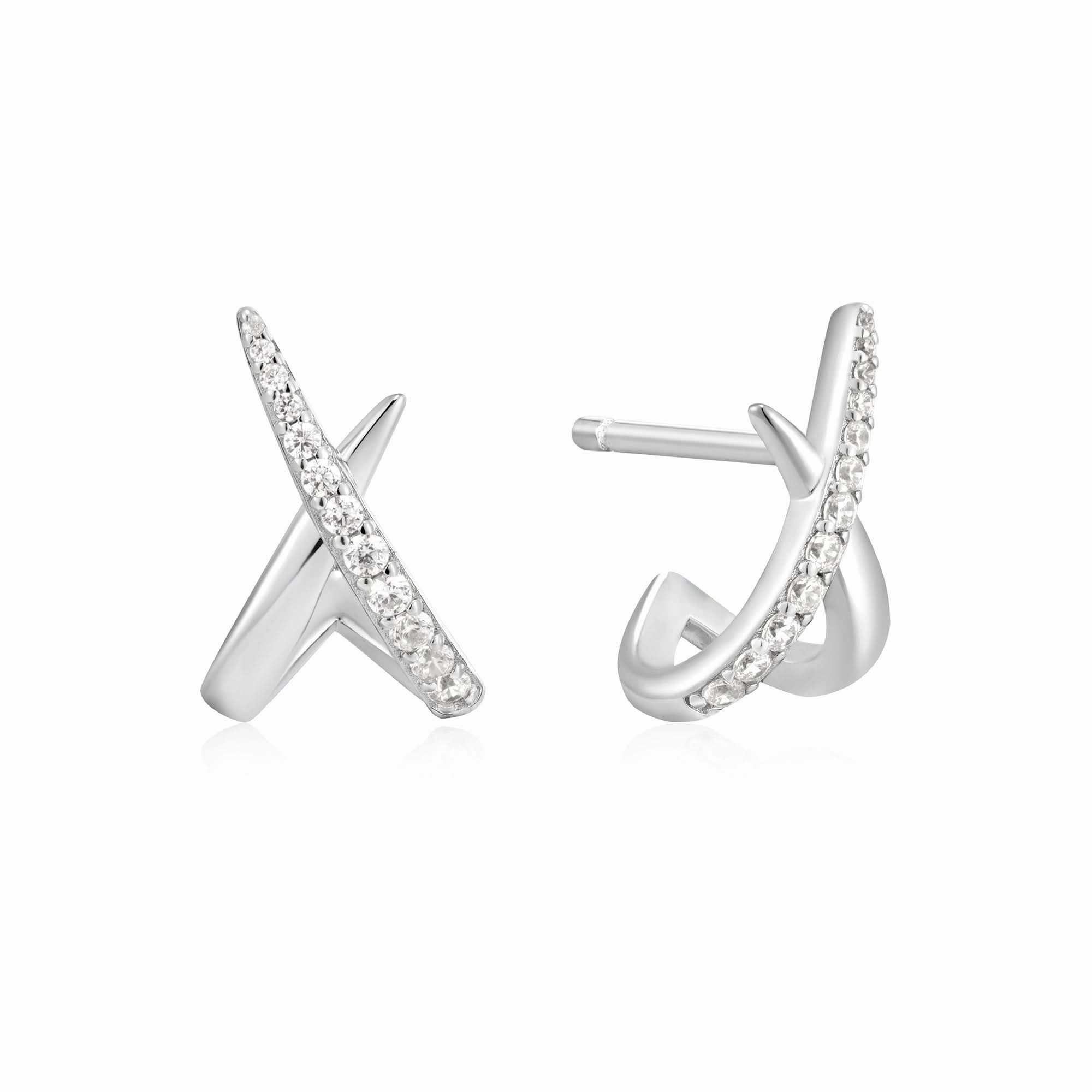 Ania Haie Silver Kiss Polished Pav Studs E057-03H