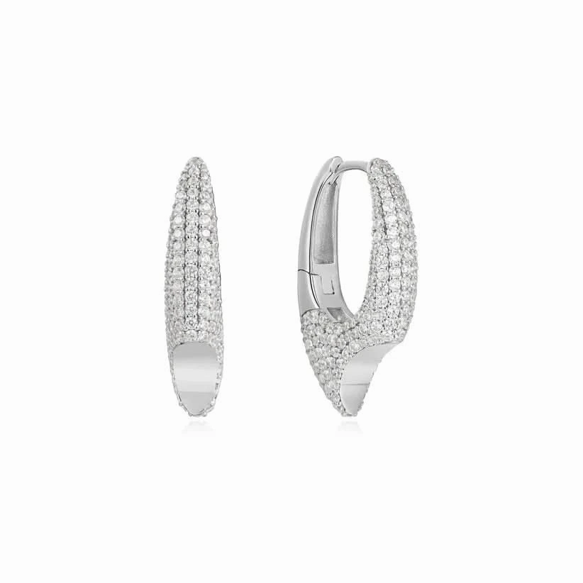 Ania Haie Silver Pav Arrow Hoop Earrings E051-05H