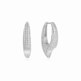 Ania Haie Silver Pav Arrow Hoop Earrings E051-05H