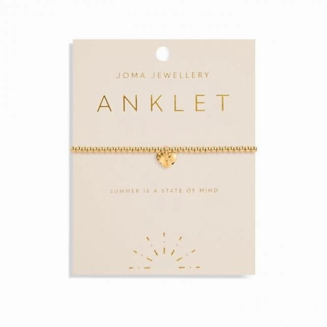 Anklet Gold Hammered Heart 5619