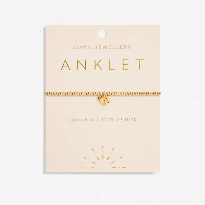 Anklet Gold Hammered Heart 5619
