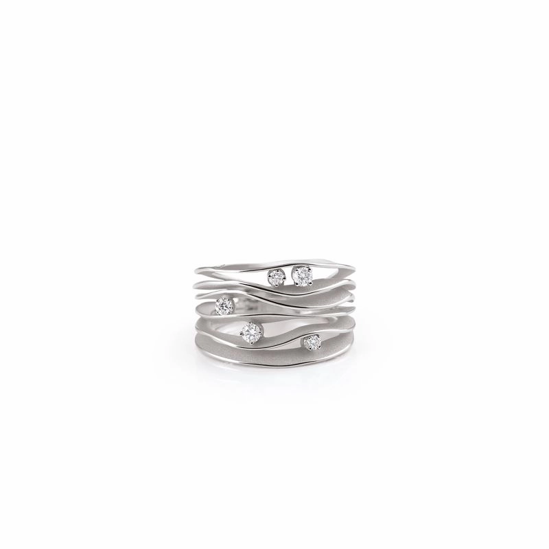 Annamaria Cammilli 18ct White Ice 0.28ct Diamond Dune Series Ring
