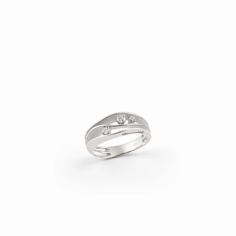 Annamaria Cammilli 18ct White Ice Gold 0.19ct Diamond Dune Series Ring
