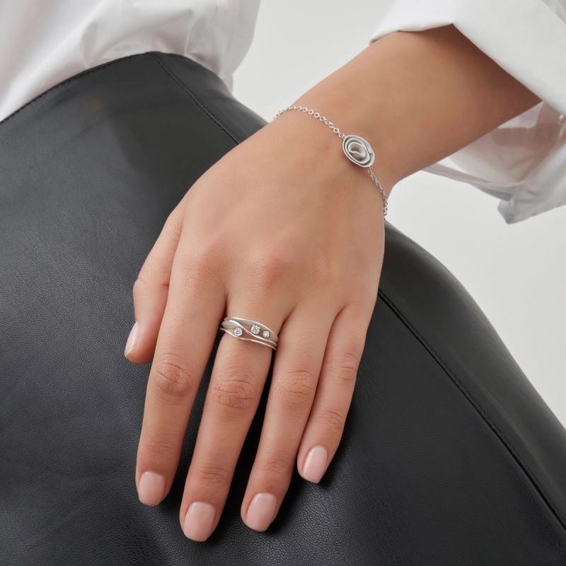 Annamaria Cammilli 18ct White Ice Gold 0.19ct Diamond Dune Series Ring