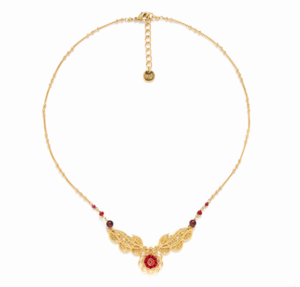 APPOLINE 3 Elements Short Necklace (cherry)