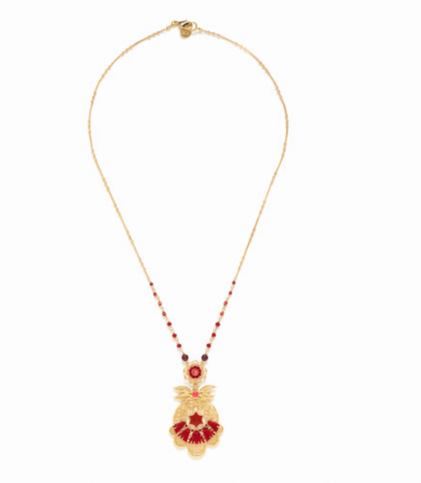 APPOLINE 3 Elements Short Necklace (cherry)