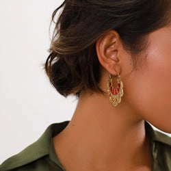 APPOLINE Creoles Earring (Cherry)