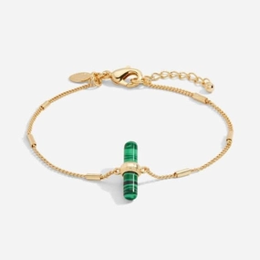 Aura Malachite Bar Gold 18cm   3cm Extender Bracelet 6296