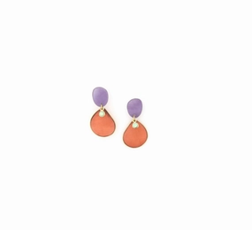 AURORE Bi Colour Violet   Orange Post Earring