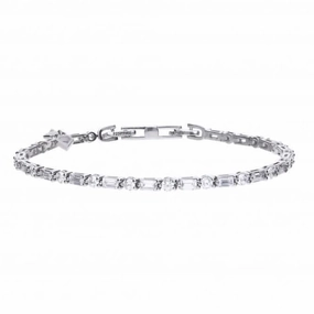 Baguette Round Cubic Zirconia Bracelet B5259