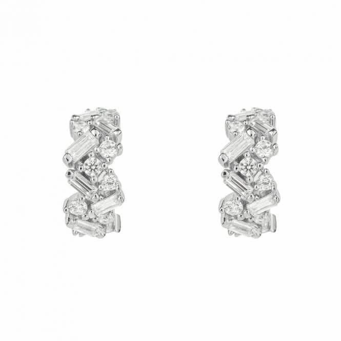 Baguette Scatter Zirconia Hoop Earrings E6189
