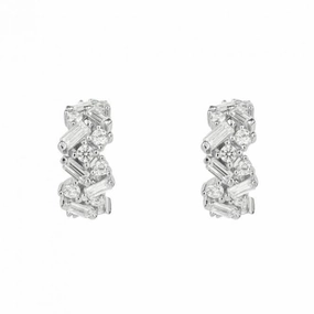 Baguette Scatter Zirconia Hoop Earrings E6189