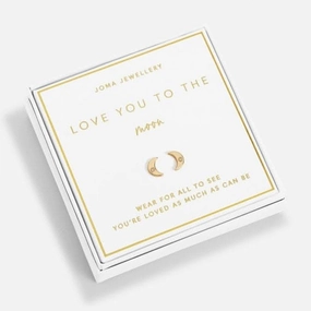 Beautifully Boxed Love You To The Moon Gold Box Earrings 6236