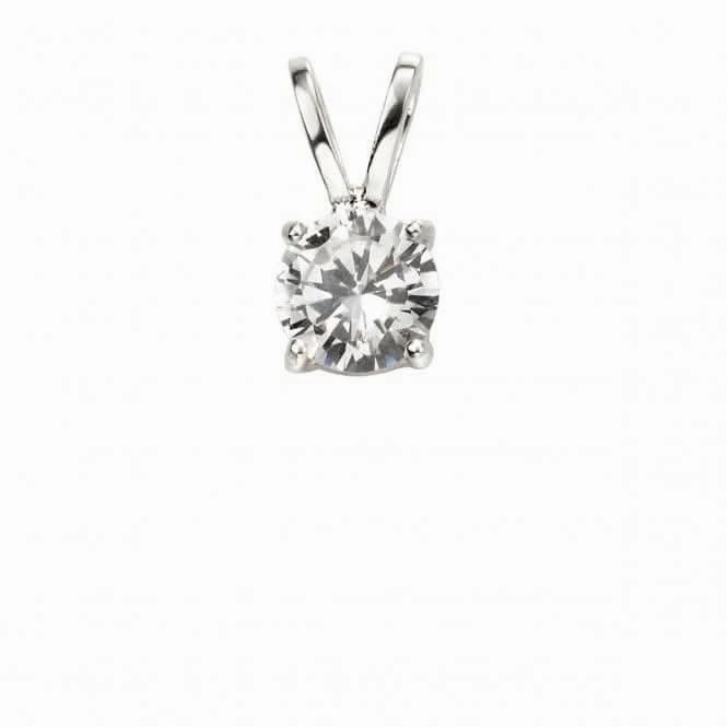 Beginnings Silver Cubic Zirconia Solitaire With Double Bail Pendant P4721C