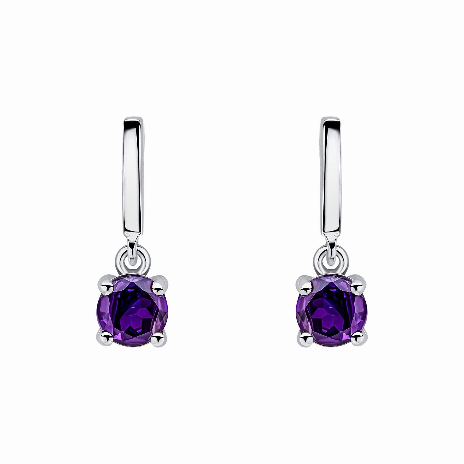 Beginnings Sterling Silver Amethyst Purple Earrings E6487M