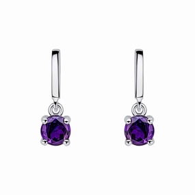 Beginnings Sterling Silver Amethyst Purple Earrings E6487M