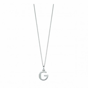 Beginnings Sterling Silver Art Deco Initial G Cubic Zirconia Pendant P4729C