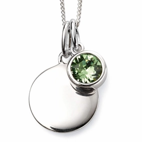 Beginnings Sterling Silver August Birth Stone Pendant P4597