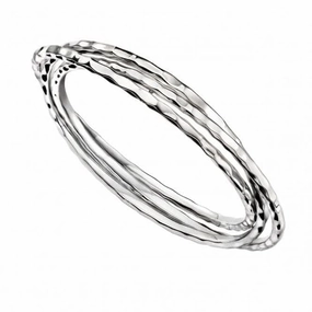 Beginnings Sterling Silver B4815 Hammered Triple Bangle