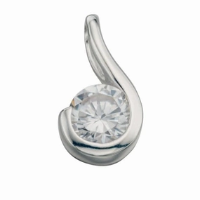 Beginnings Sterling Silver Clear Cubic Zirconia Drop pendant P532C