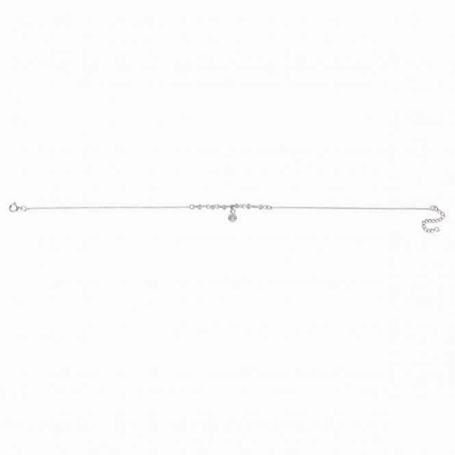 Beginnings Sterling Silver Clear Swarovski Crystal Cubic Zirconia Ankle Chain K196C