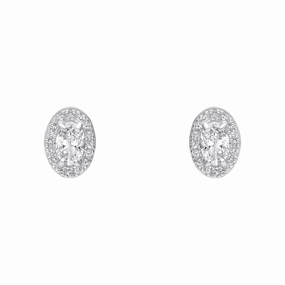 Beginnings Sterling Silver Cubic Zirconia White Earrings E6484C
