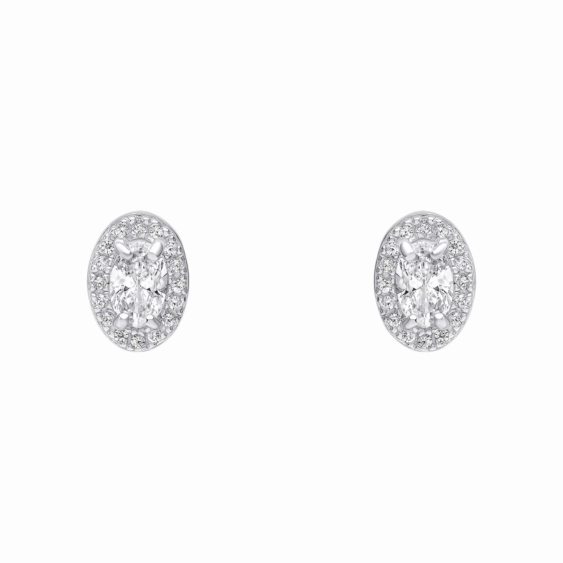 Beginnings Sterling Silver Cubic Zirconia White Earrings E6484C