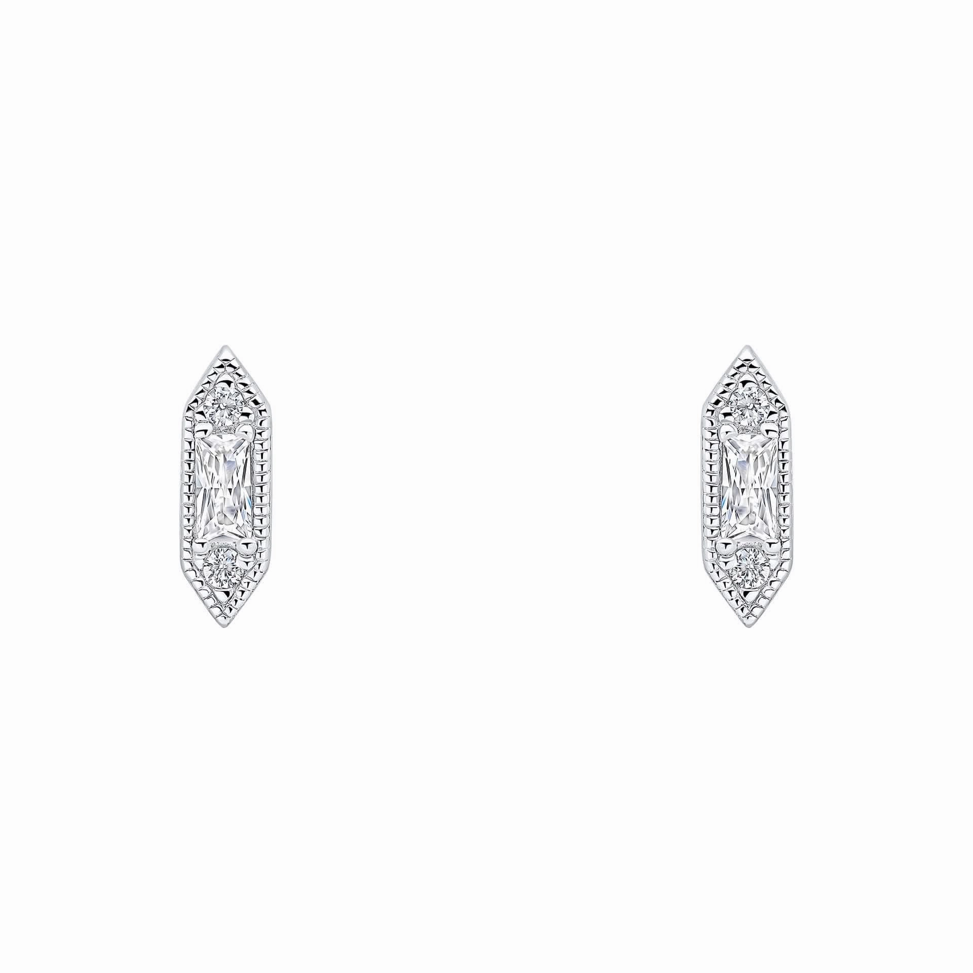 Beginnings Sterling Silver Cubic Zirconia White Earrings E6496C
