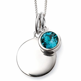 Beginnings Sterling Silver December Birth Stone Pendant P4601