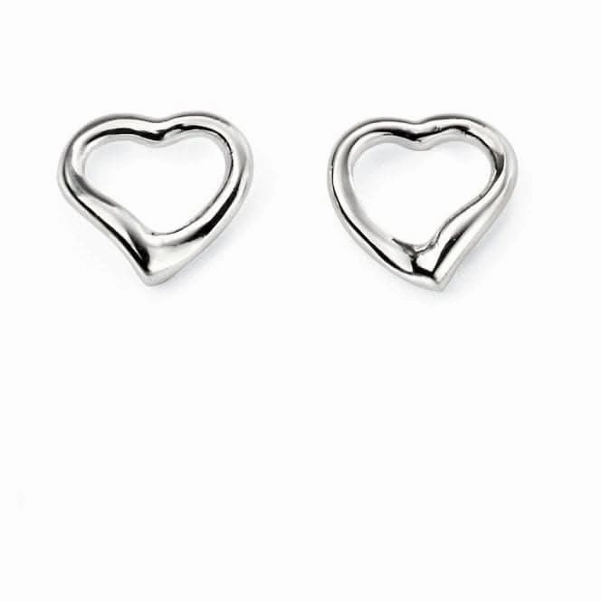 Beginnings Sterling Silver E2102 Small Open Heart Stud Earrings