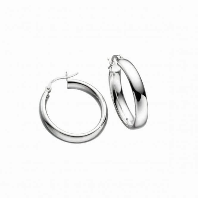 Beginnings Sterling Silver E3739 Oval Tube Hoop Earrings