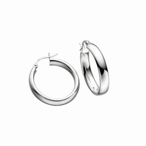 Beginnings Sterling Silver E3739 Oval Tube Hoop Earrings
