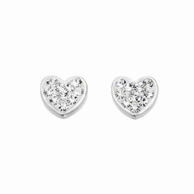 Beginnings Sterling Silver E3937C Fantasy Set Heart Earrings