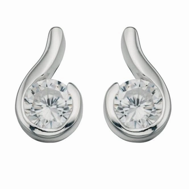 Beginnings Sterling Silver E436C Clear Cz Post Earrings