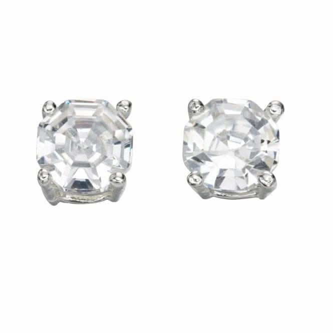 Beginnings Sterling Silver E4598C Cz Faceted Stud Earrings