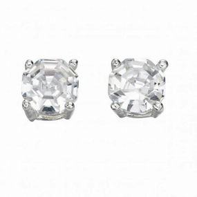 Beginnings Sterling Silver E4598C Cz Faceted Stud Earrings