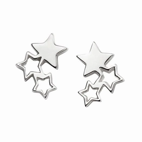 Beginnings Sterling Silver E5416 Triple Star Stud Earrings