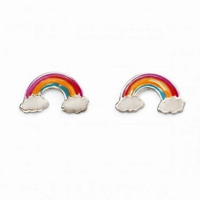 Beginnings Sterling Silver Enamel Rainbow Stud Earrings A2014