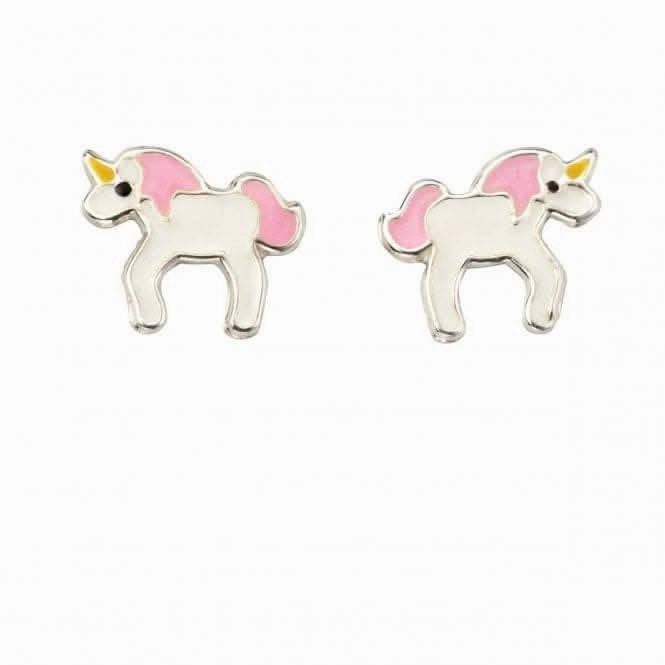 Beginnings Sterling Silver Enamel Unicorn Earrings A2032