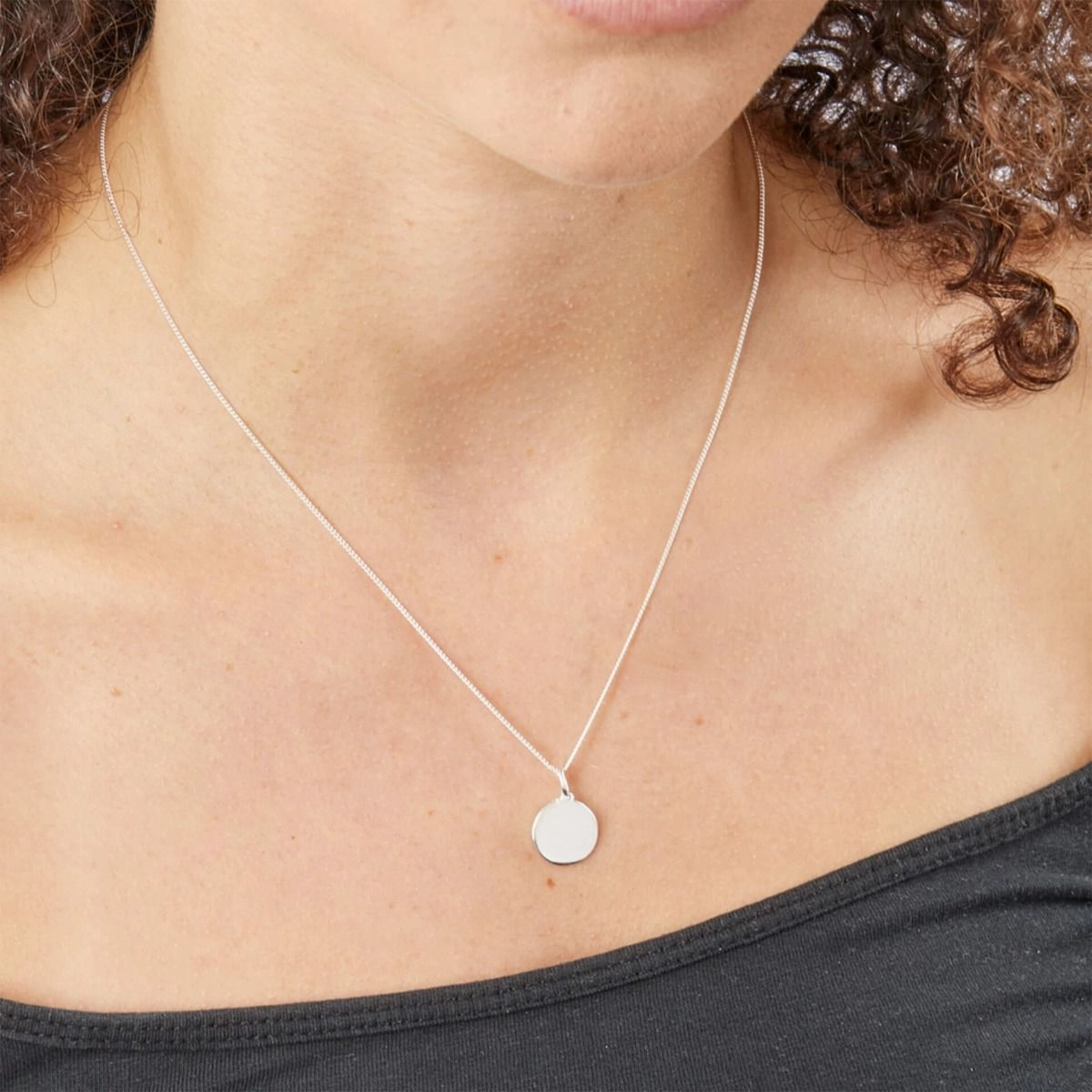 Beginnings Sterling Silver Engravable Disc Pendant P4778
