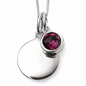 Beginnings Sterling Silver February Birth Stone Pendant P4591