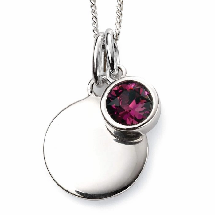 Beginnings Sterling Silver February Birth Stone Pendant P4591