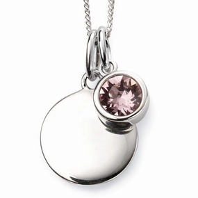Beginnings Sterling Silver June Birth Stone Pendant P4595